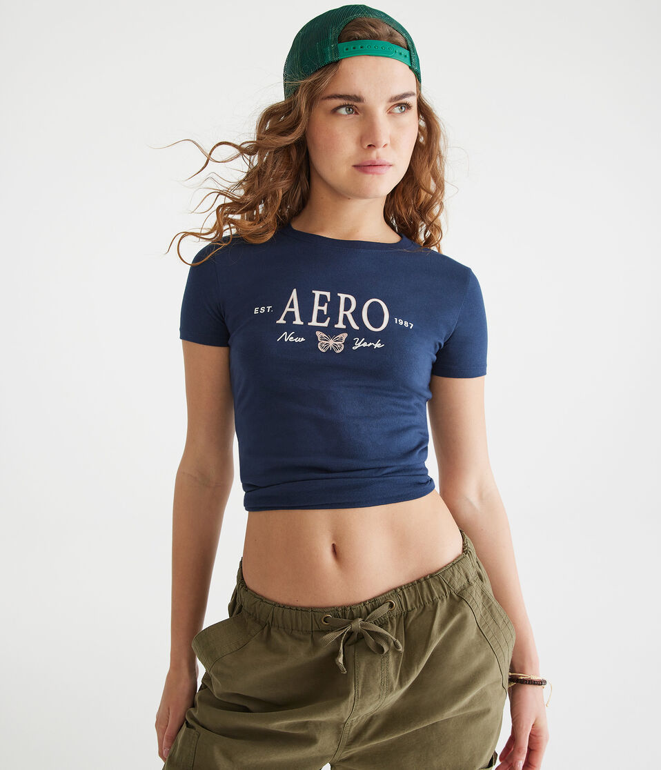 Aeropostale Butterfly Foil Graphic Tee