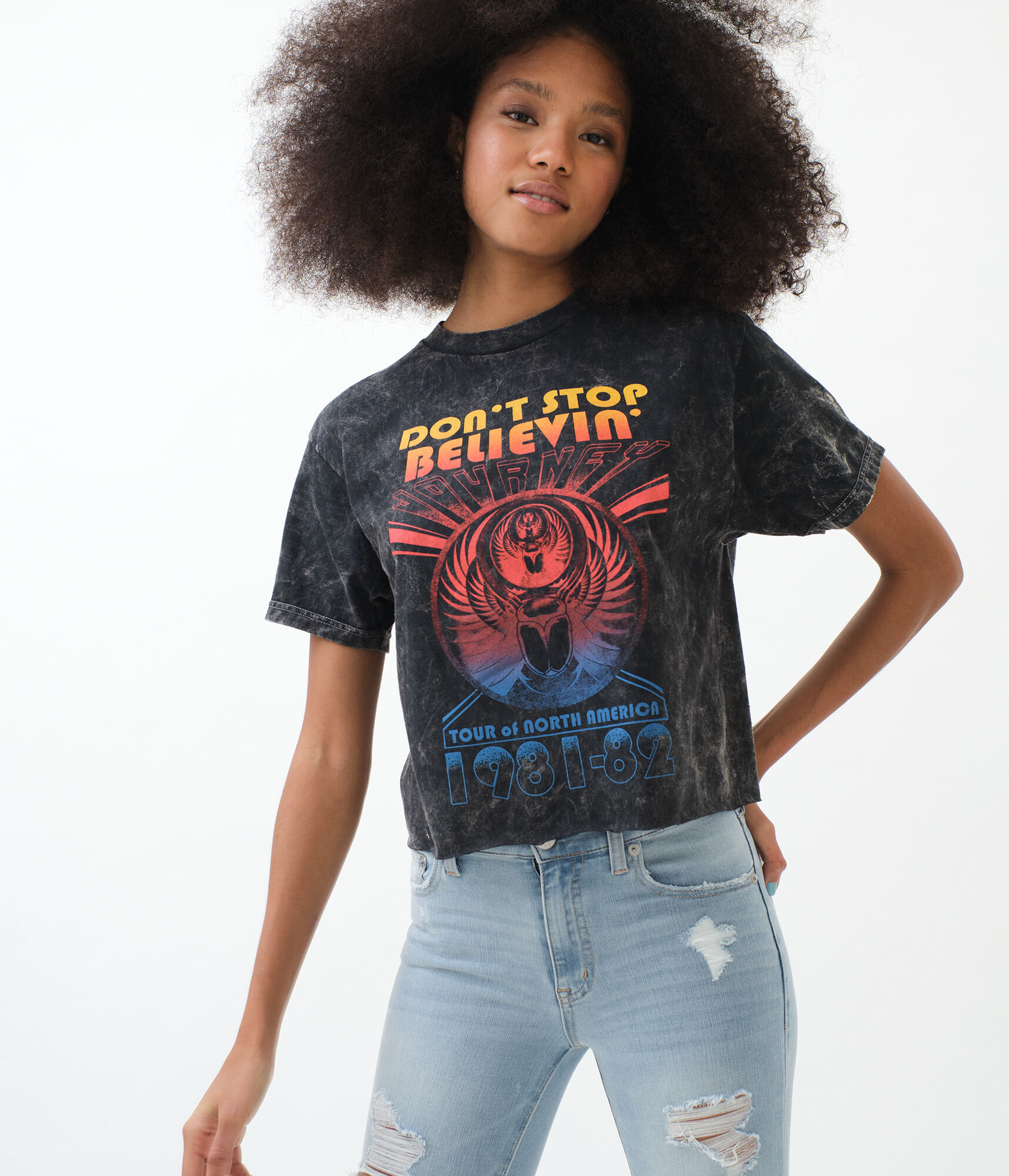 Journey Don't Stop Believin' Tour Washed Graphic Tee***
