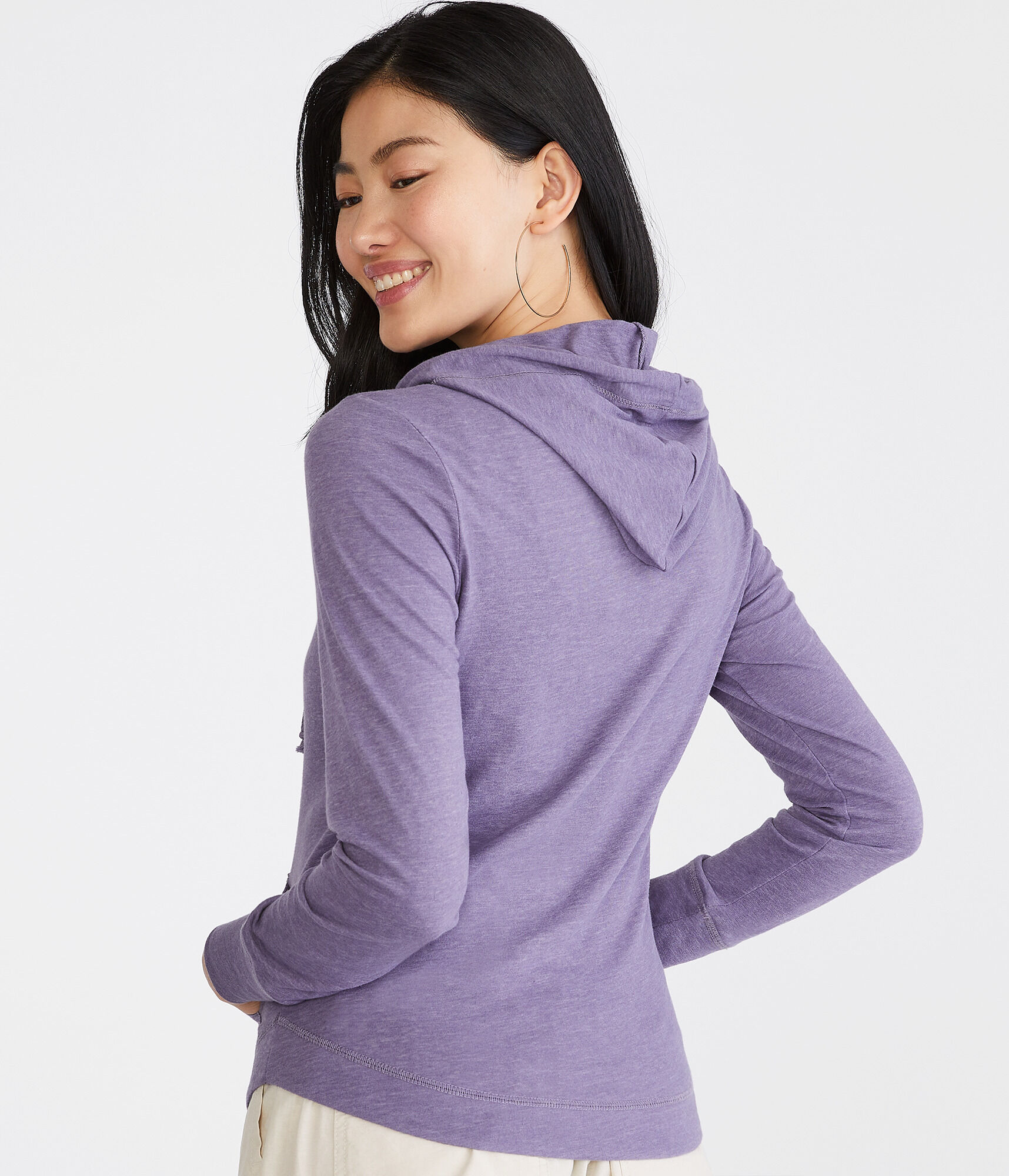 Long Sleeve Aeropostale Original Rose Hooded Graphic Tee