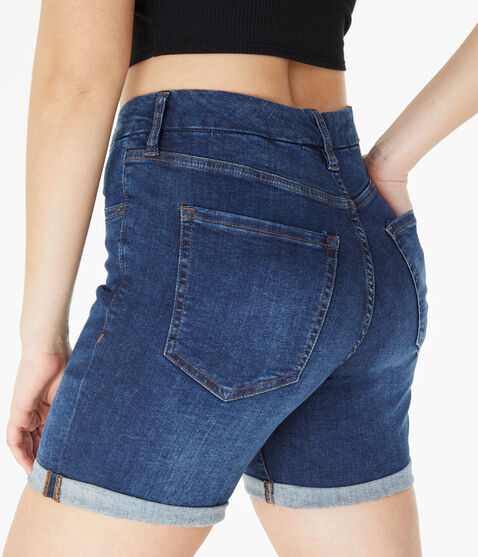 Premium Seriously Stretchy High-Rise Curvy Denim Bermuda Shorts Premium Seriously Stretchy High-Rise Curvy Denim Bermuda Shorts
