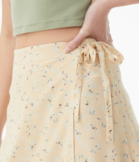 Floral High-Rise Wrap-Front Mini Skirt Floral High-Rise Wrap-Front Mini Skirt