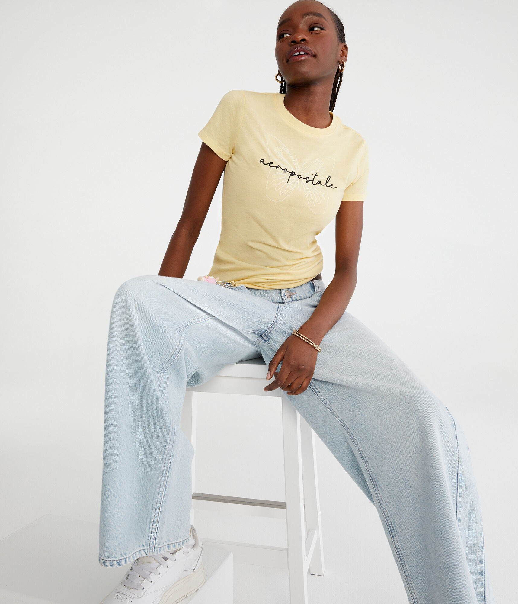 Aeropostale Script Butterfly Graphic Tee