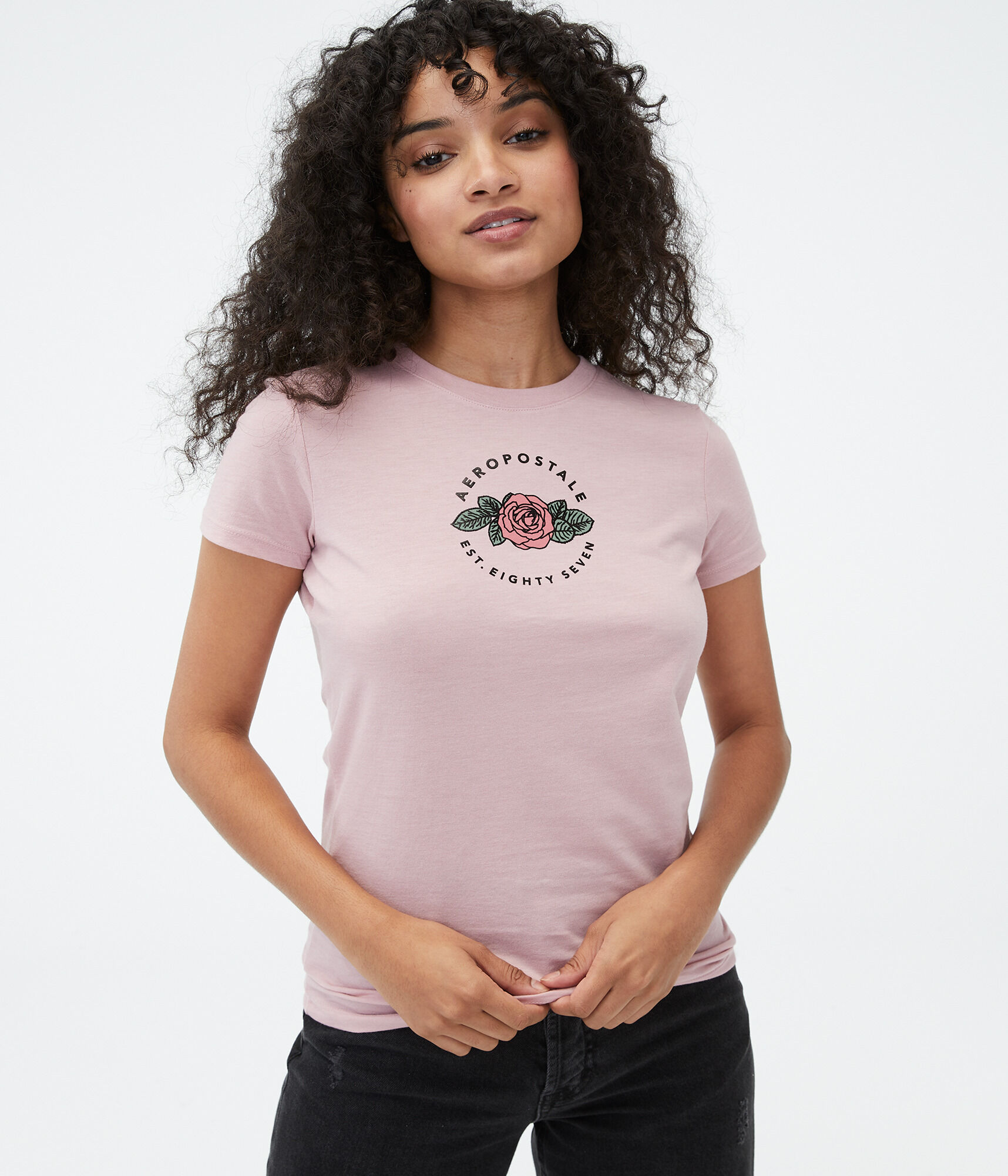 Aeropostale Rose Circle Graphic Tee