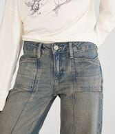 Low-Rise Baggy Wide Leg Seamed Jean