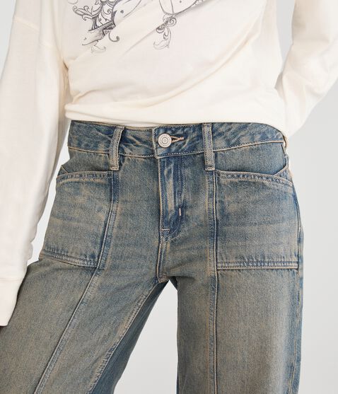 Low-Rise Baggy Wide Leg Seamed Jean Low-Rise Baggy Wide Leg Seamed Jean