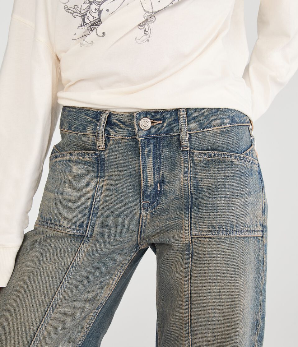 Low-Rise Baggy Wide Leg Seamed Jean