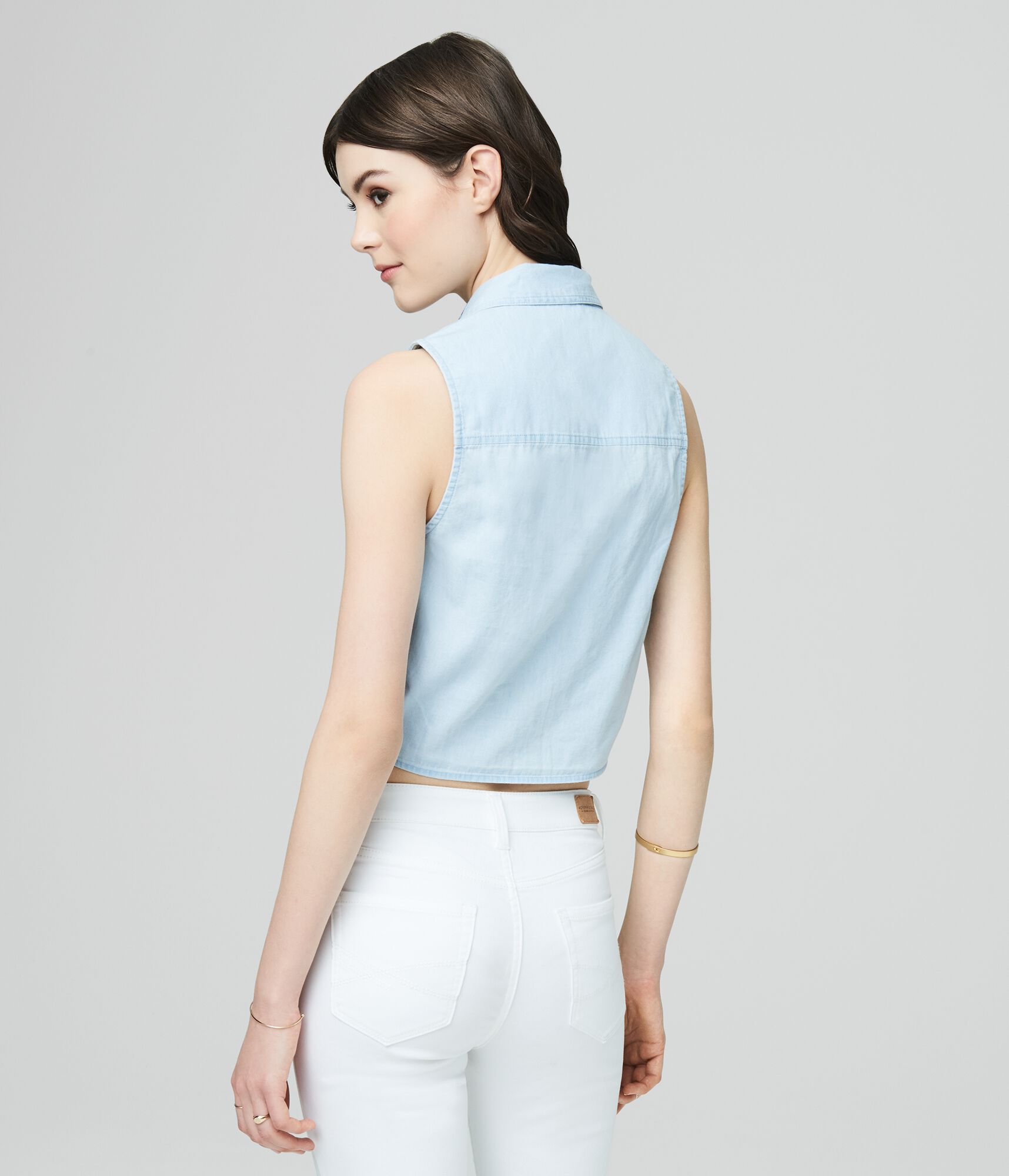 Prince &amp; Fox Tie Front Chambray Button Down