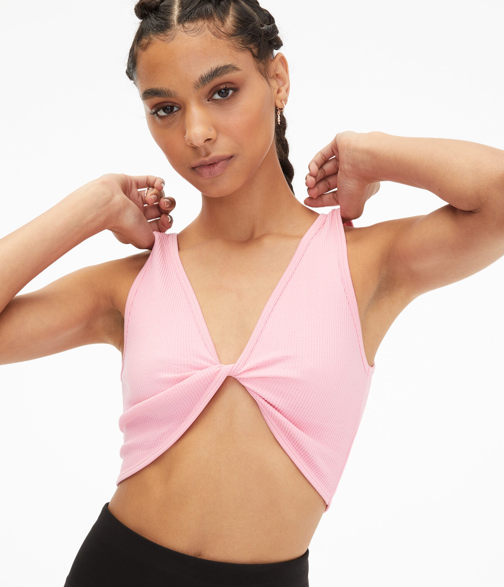 Reversible Seamless Twisted Cropped Tank