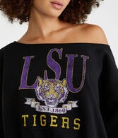 Louisiana State Tigers Cropped Off-The-Shoulder Sweatshirt