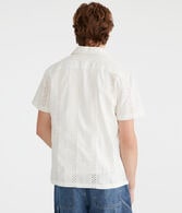 Short Sleeve Textured Eyelet Shirt