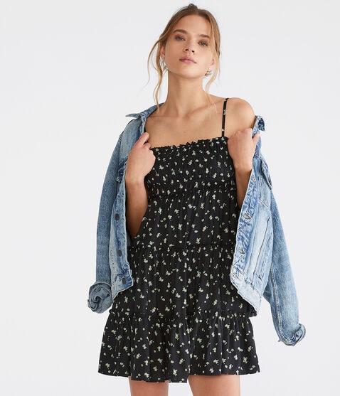 Floral Square-Neck Babydoll Dress