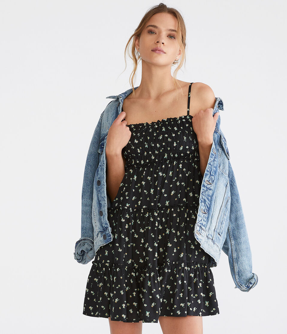 Floral Square-Neck Babydoll Dress