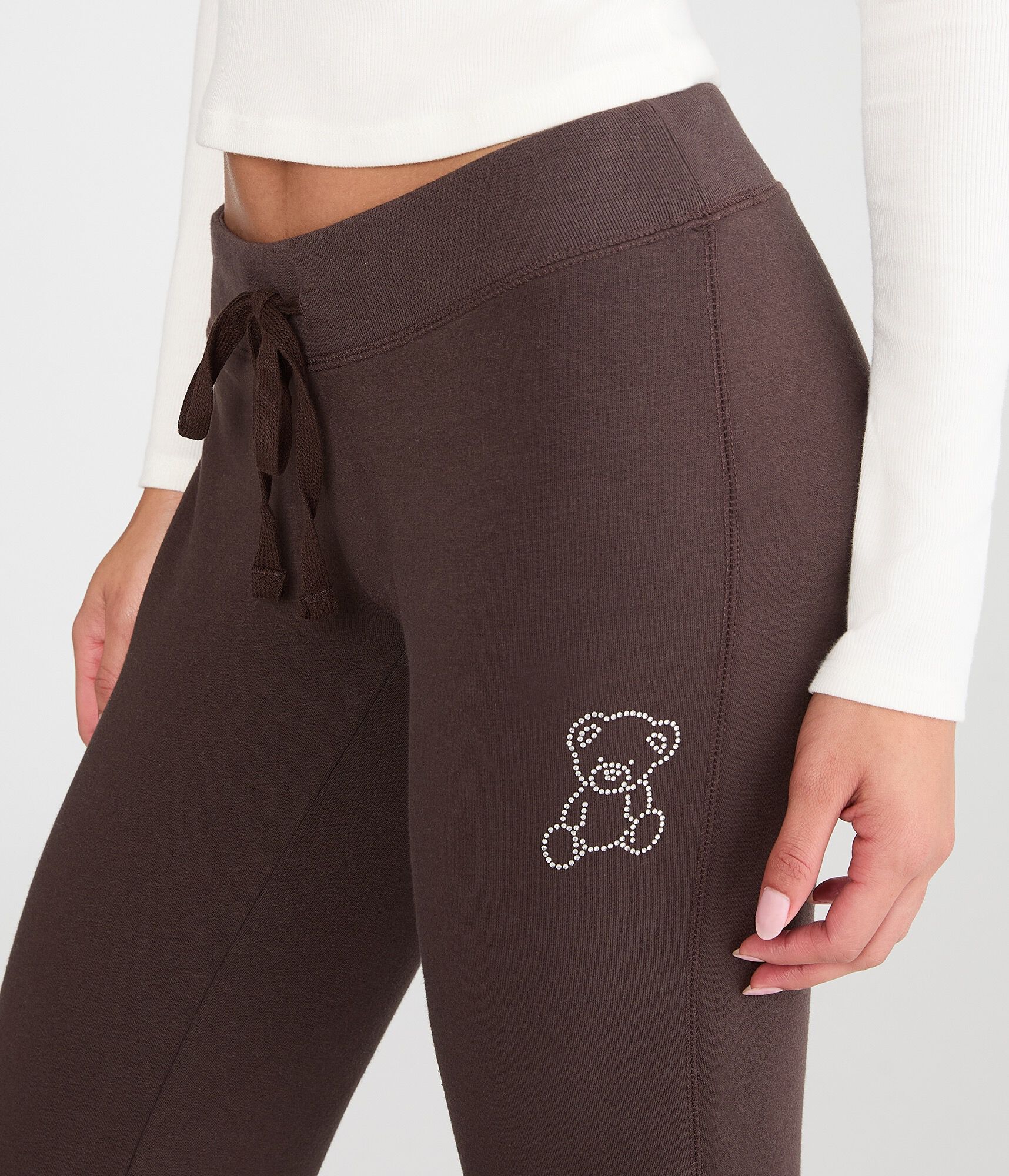Cloud Soft Rhinestone Teddy Fit & Flare Sweatpants