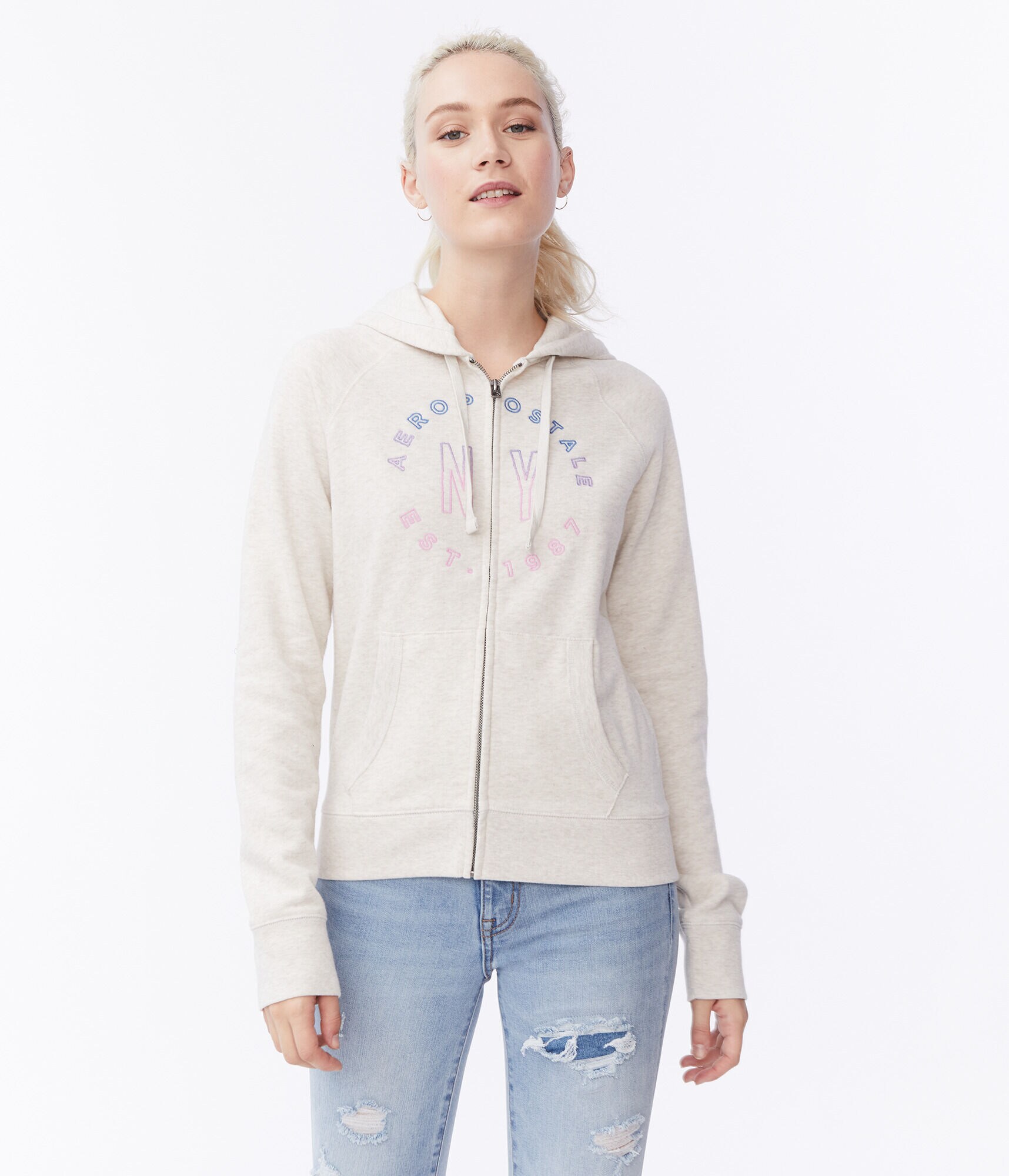 Ombr&eacute; Aeropostale NY Full-Zip Hoodie