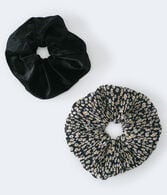 Velvet & Floral Oversized Scrunchie 2-Pack