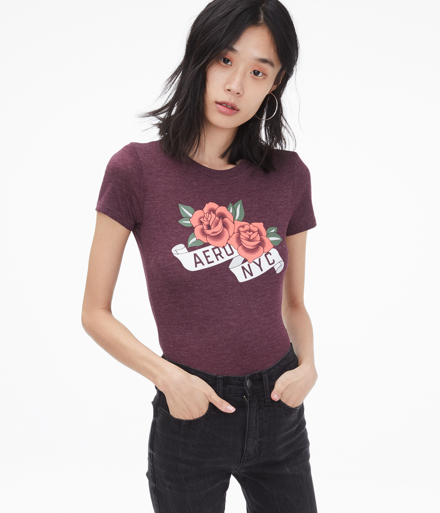 Aero NYC Roses Graphic Tee