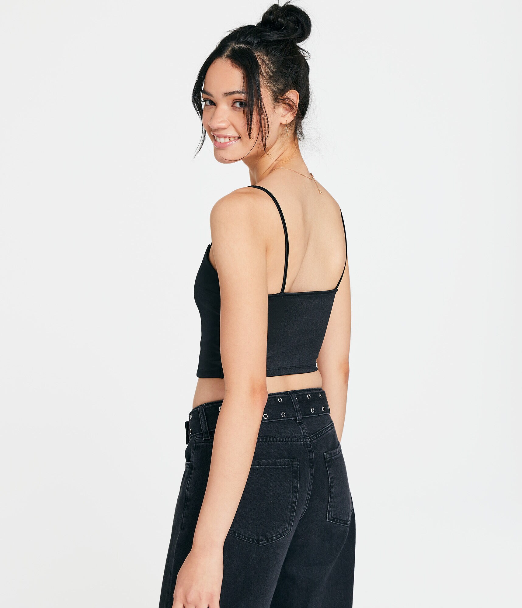 Satin Cropped Corset Tank