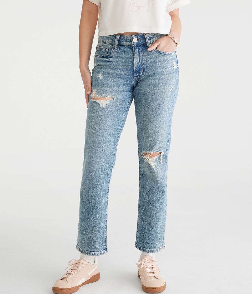 Mid-Rise Straight Ankle Jean