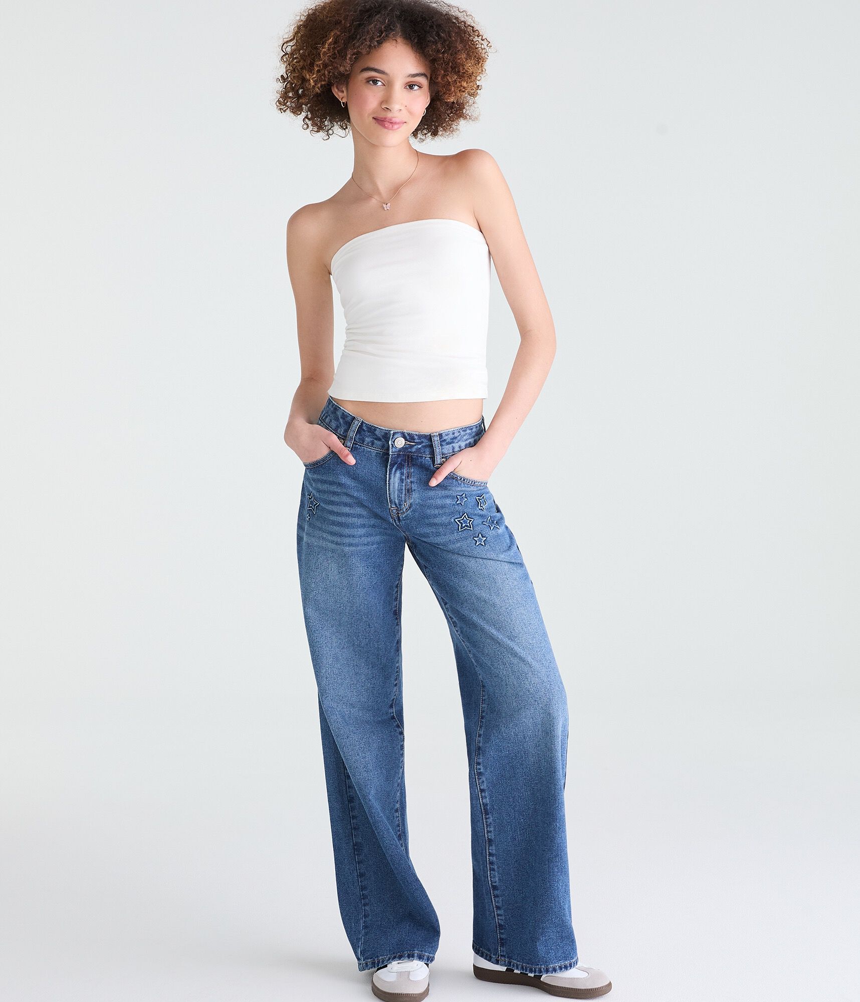 Low-Rise Baggy Wide Leg Star Jean