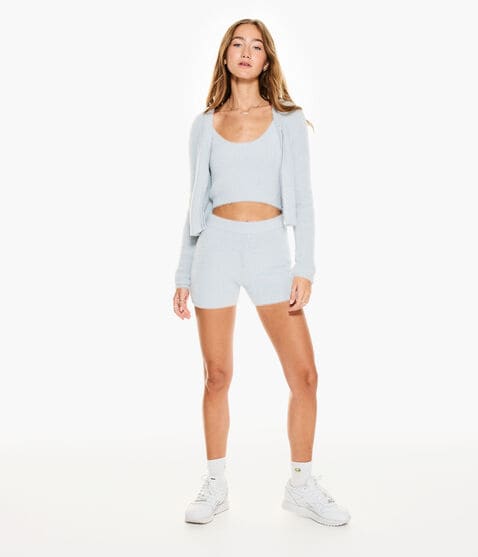 Fuzzy Cropped Full-Zip Hoodie Fuzzy Cropped Full-Zip Hoodie