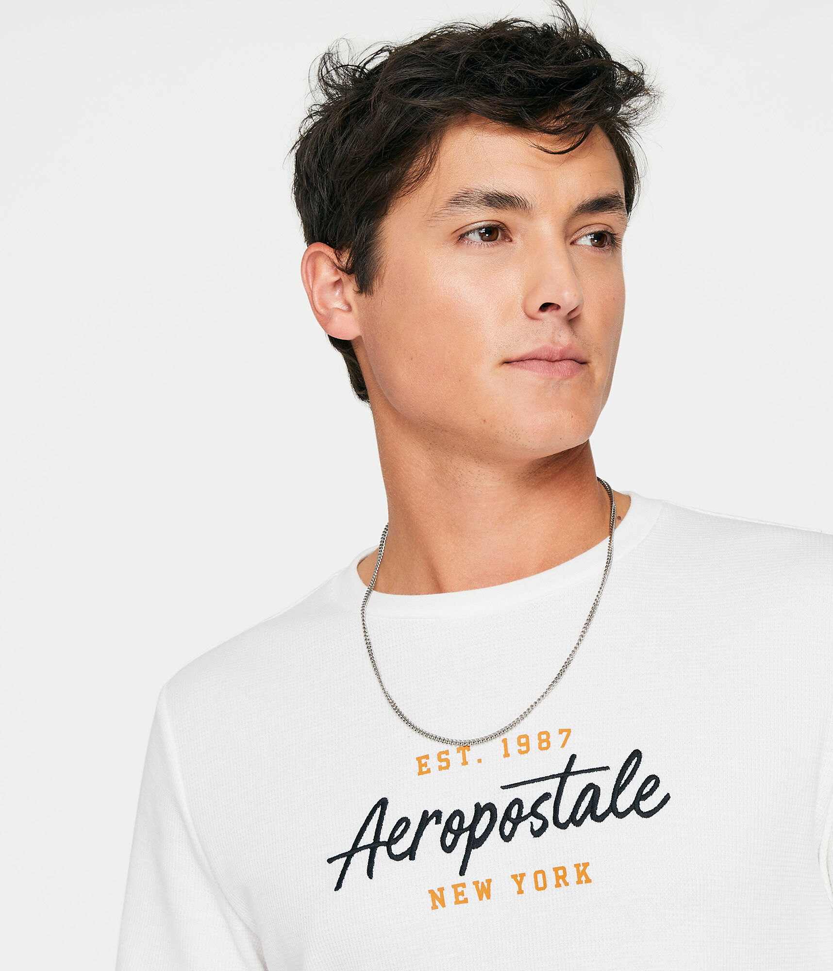 Long Sleeve Aeropostale Script Thermal Graphic Tee