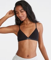 Ribbed Logo Triangle Bra