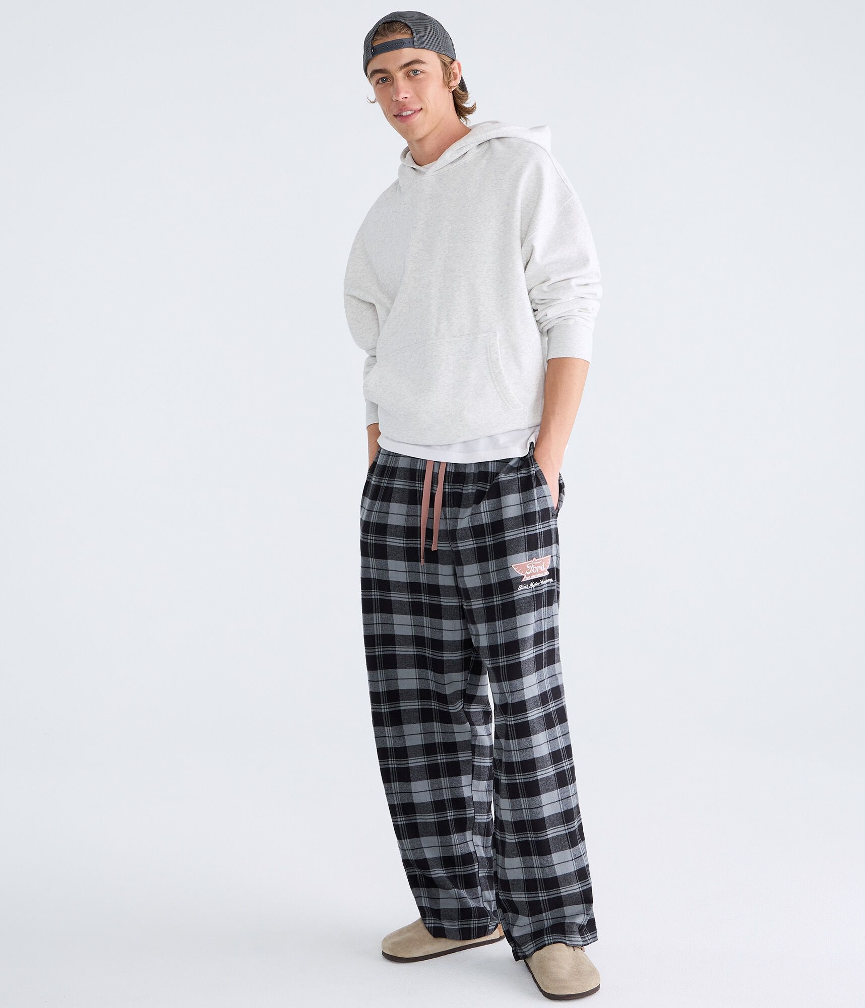 Ford Motor Company Plaid Flannel Baggy Sleep Pants