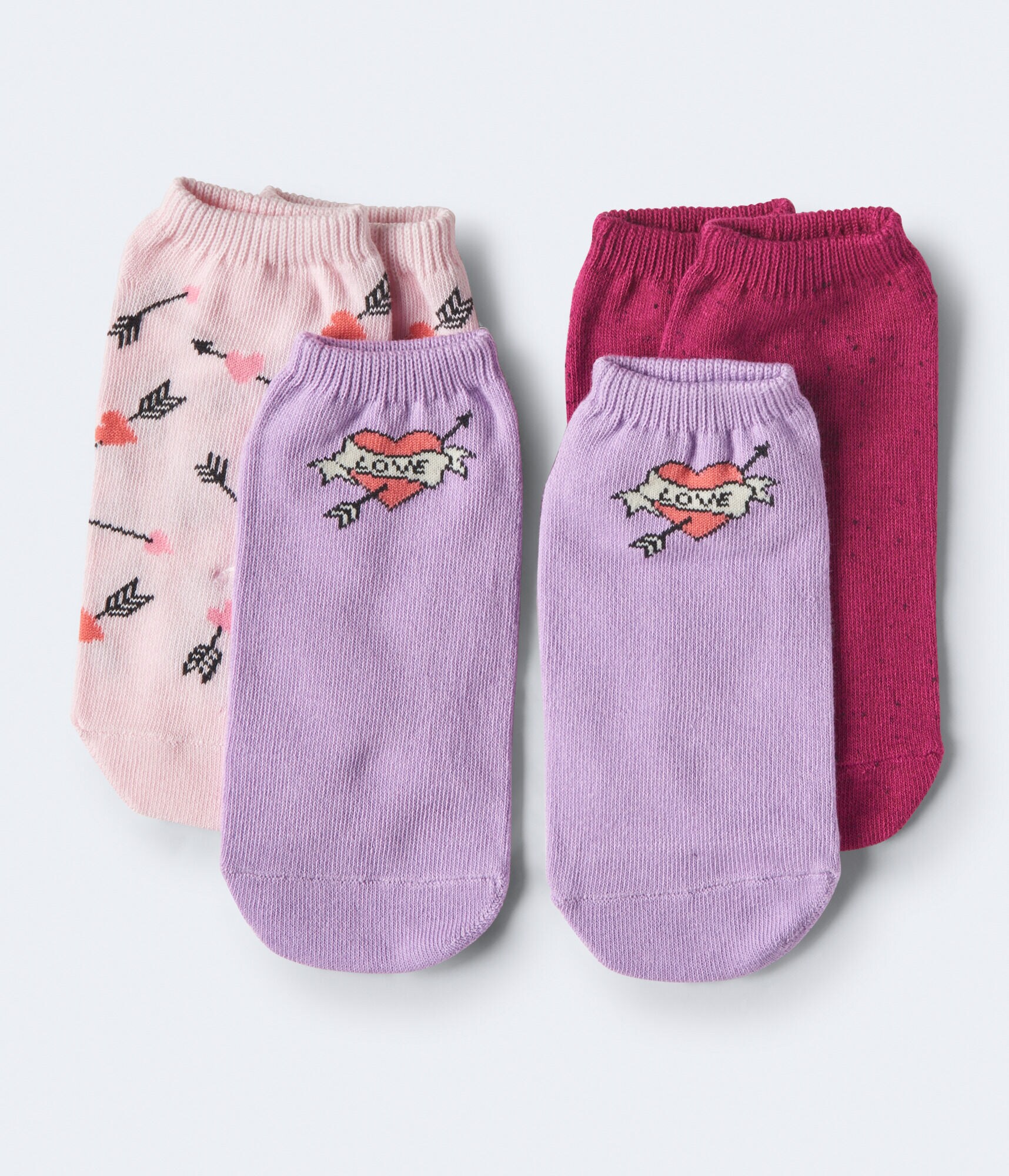 3-Pack Love, Arrows &amp; Solid Ankle Socks***
