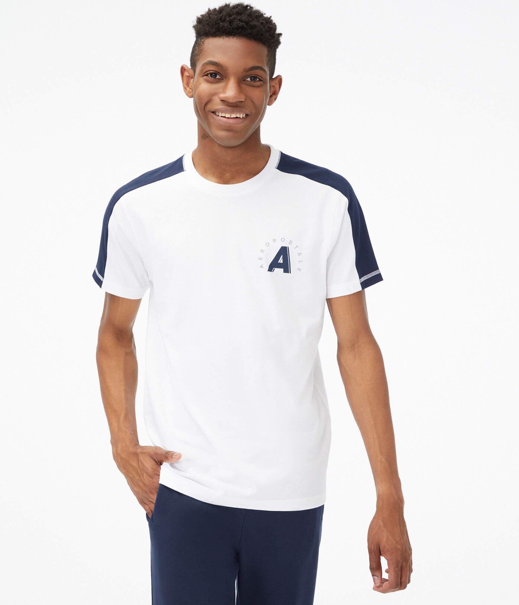 Aeropostale Colorblocked Stretch Graphic Tee
