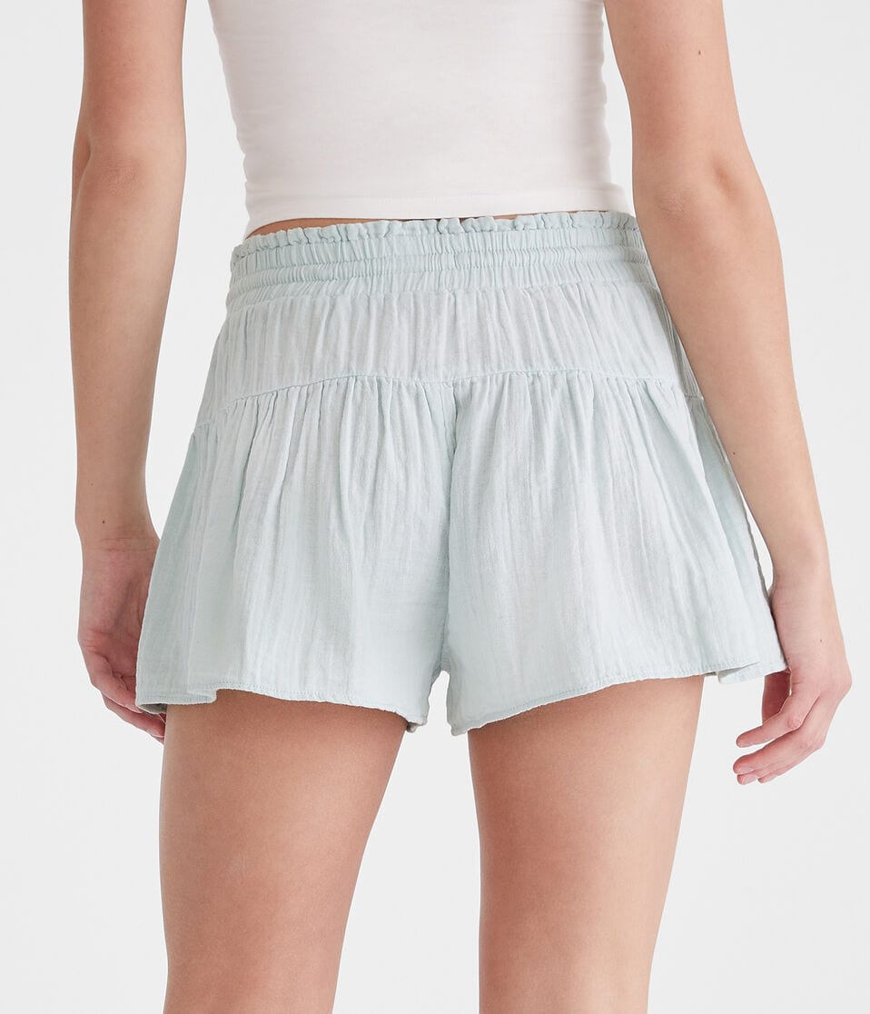 High-Rise Gauze Ruffle Shorts