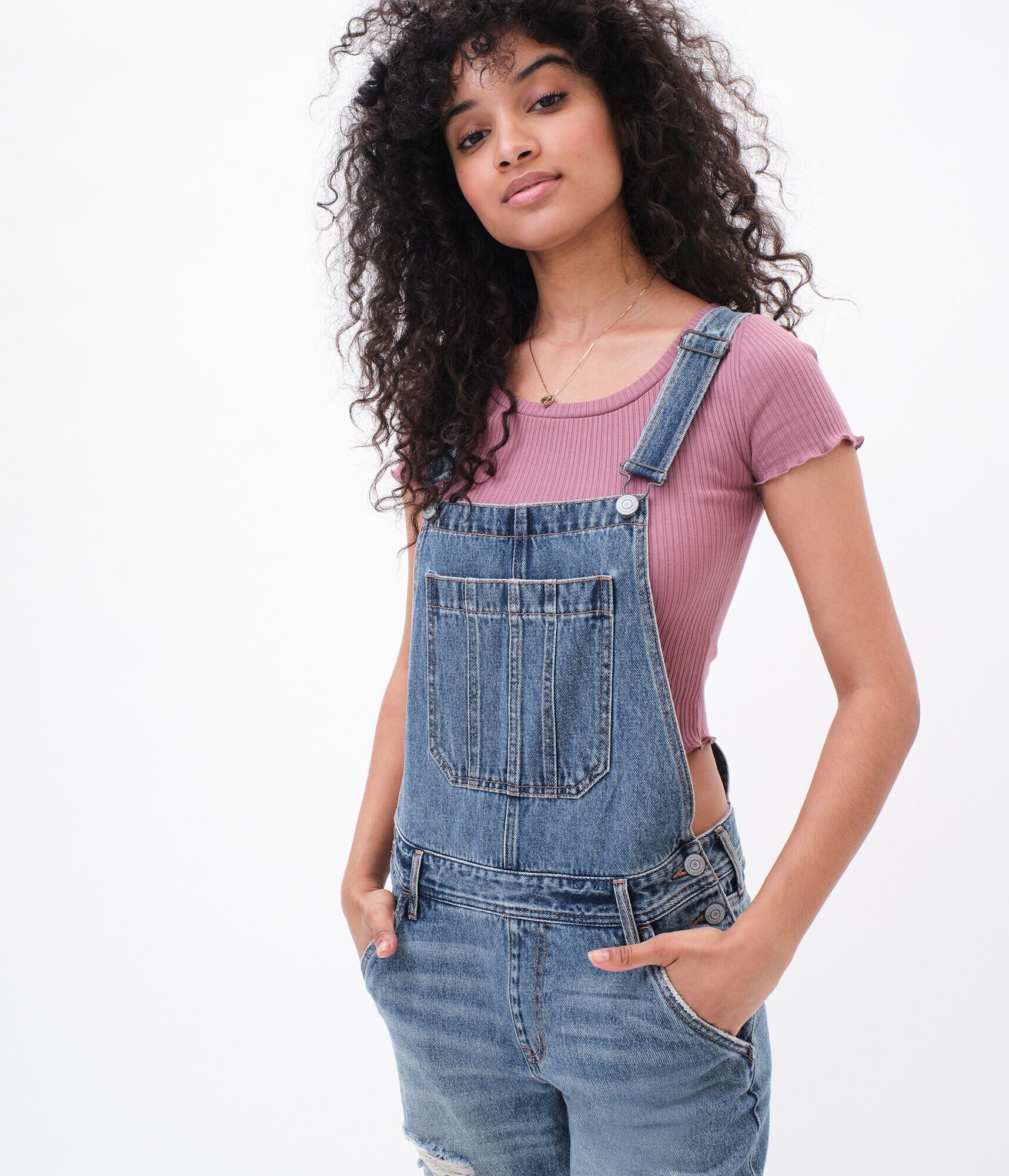 Real Denim Ankle Overalls