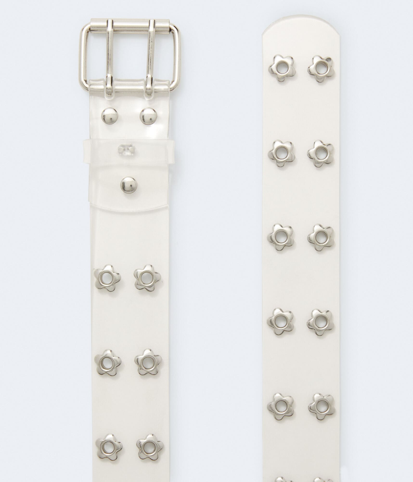 Clear Floral Grommet Belt