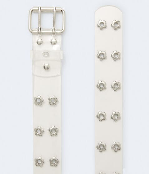 Clear Floral Grommet Belt Clear Floral Grommet Belt