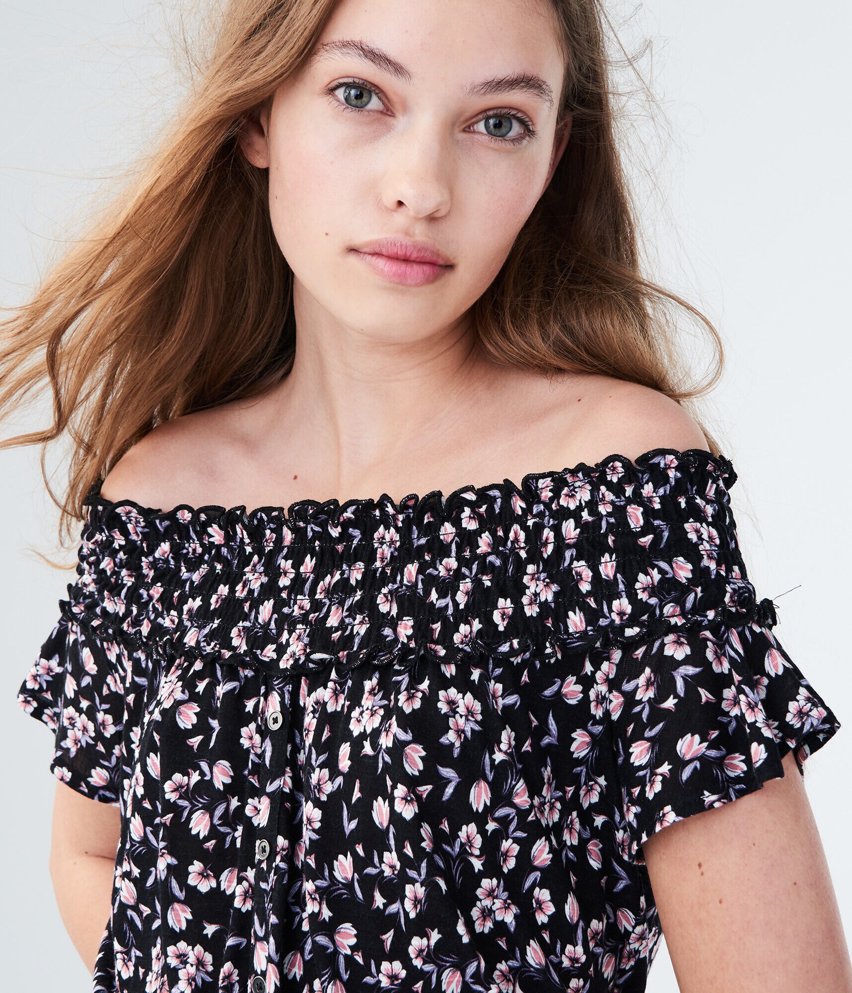 Floral OffThe Shoulder Peasant Top