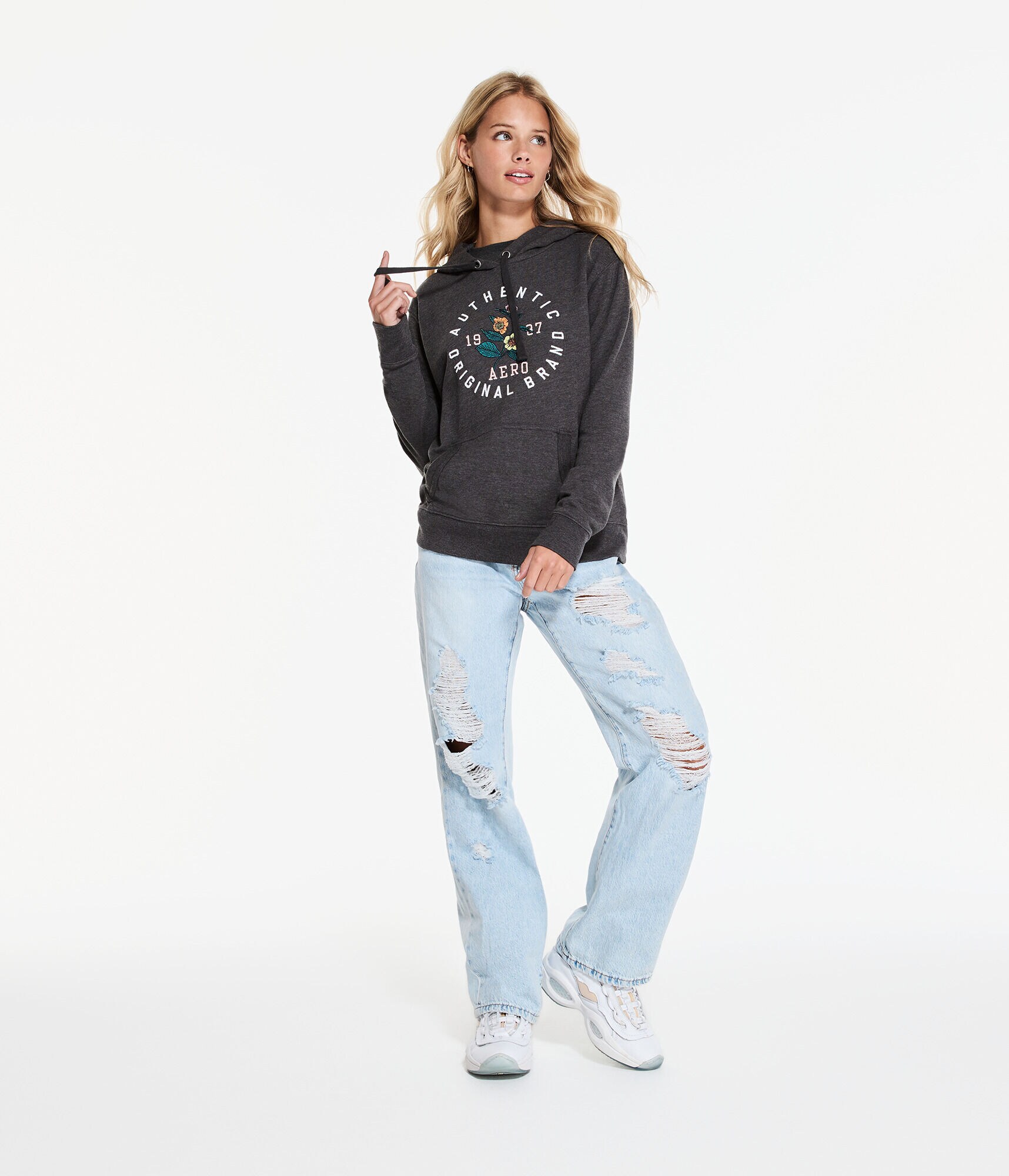 Aero Authentic Floral Pullover Hoodie