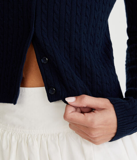 Cable Knit Crew Cardigan Cable Knit Crew Cardigan