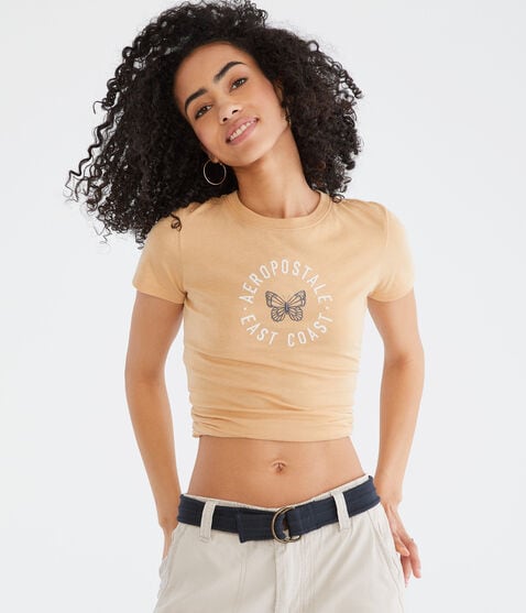 Aeropostale Circle Butterfly Graphic Tee