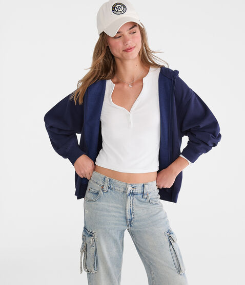 Cloud Soft Oversized Full-Zip Hoodie Cloud Soft Oversized Full-Zip Hoodie