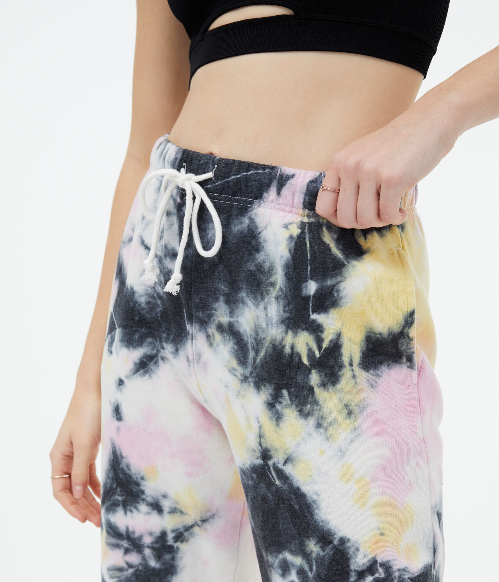 Tie-Dye Slouchy High-Rise Cinched Sweatpants