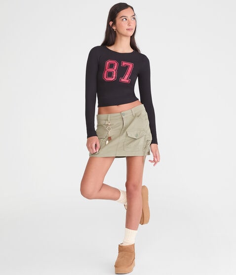 Long Sleeve Seriously Soft 87 Graphic Baby Tee Long Sleeve Seriously Soft 87 Graphic Baby Tee