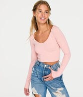 Long Sleeve Wear 3 Ways Crop Top