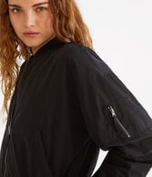 Solid Cropped Bomber Jacket