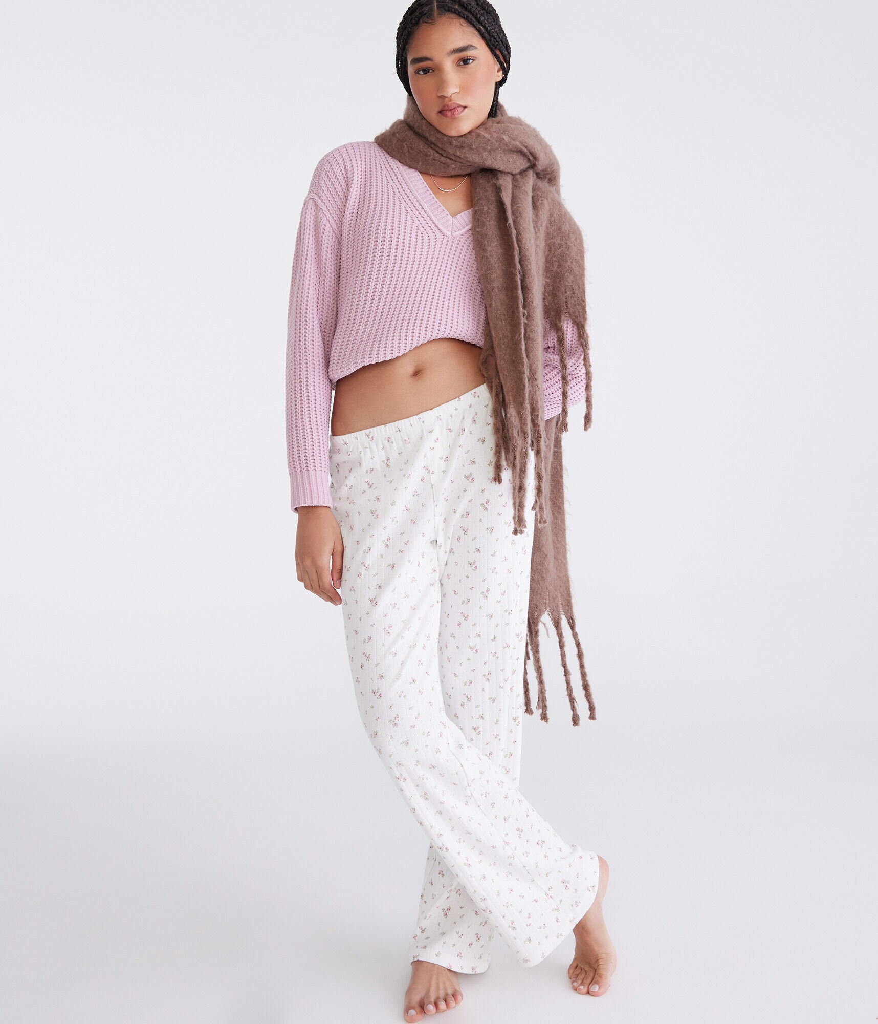 Printed Pointelle Sleep Pants