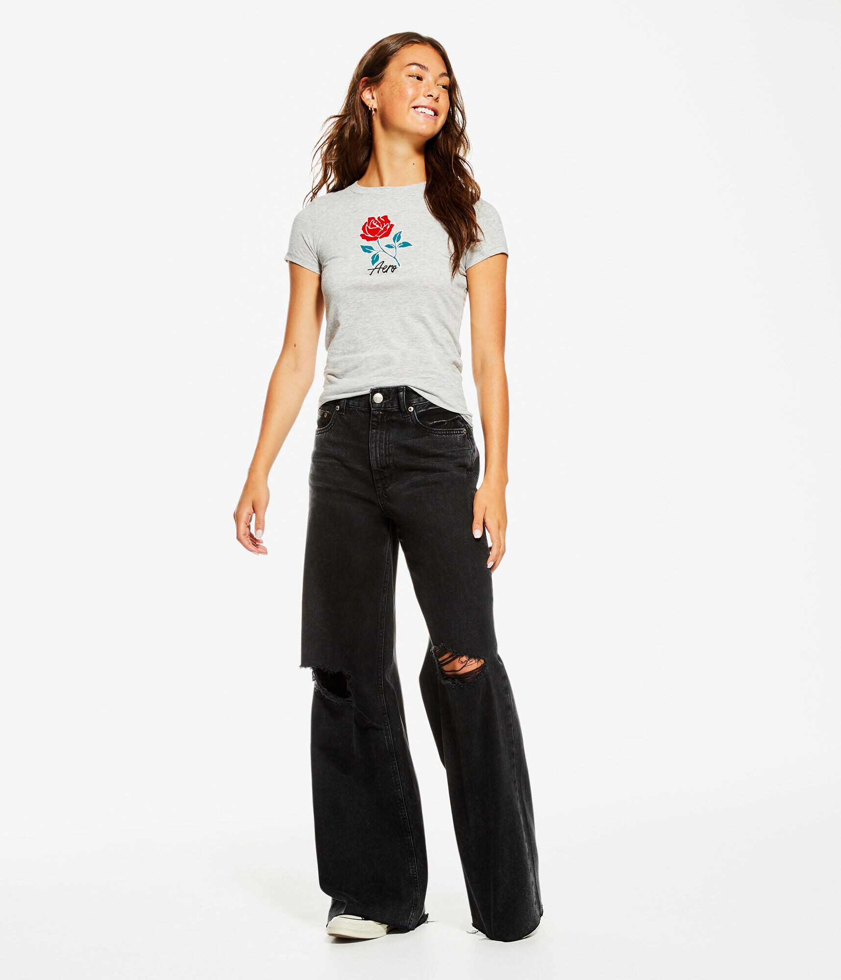 Aero Flocked Rose Graphic Tee