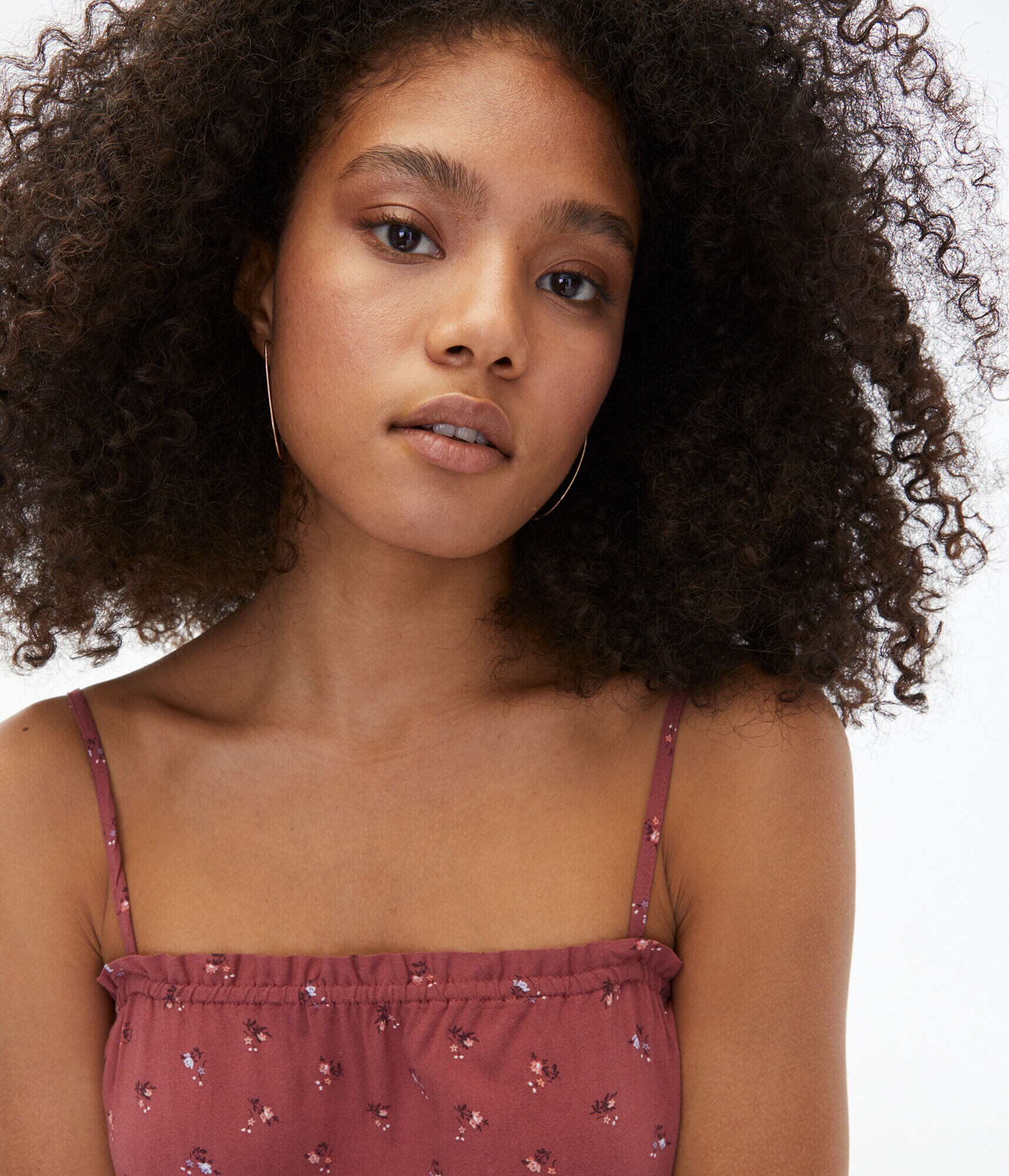 Tiny Flower Smocked Cropped Tank