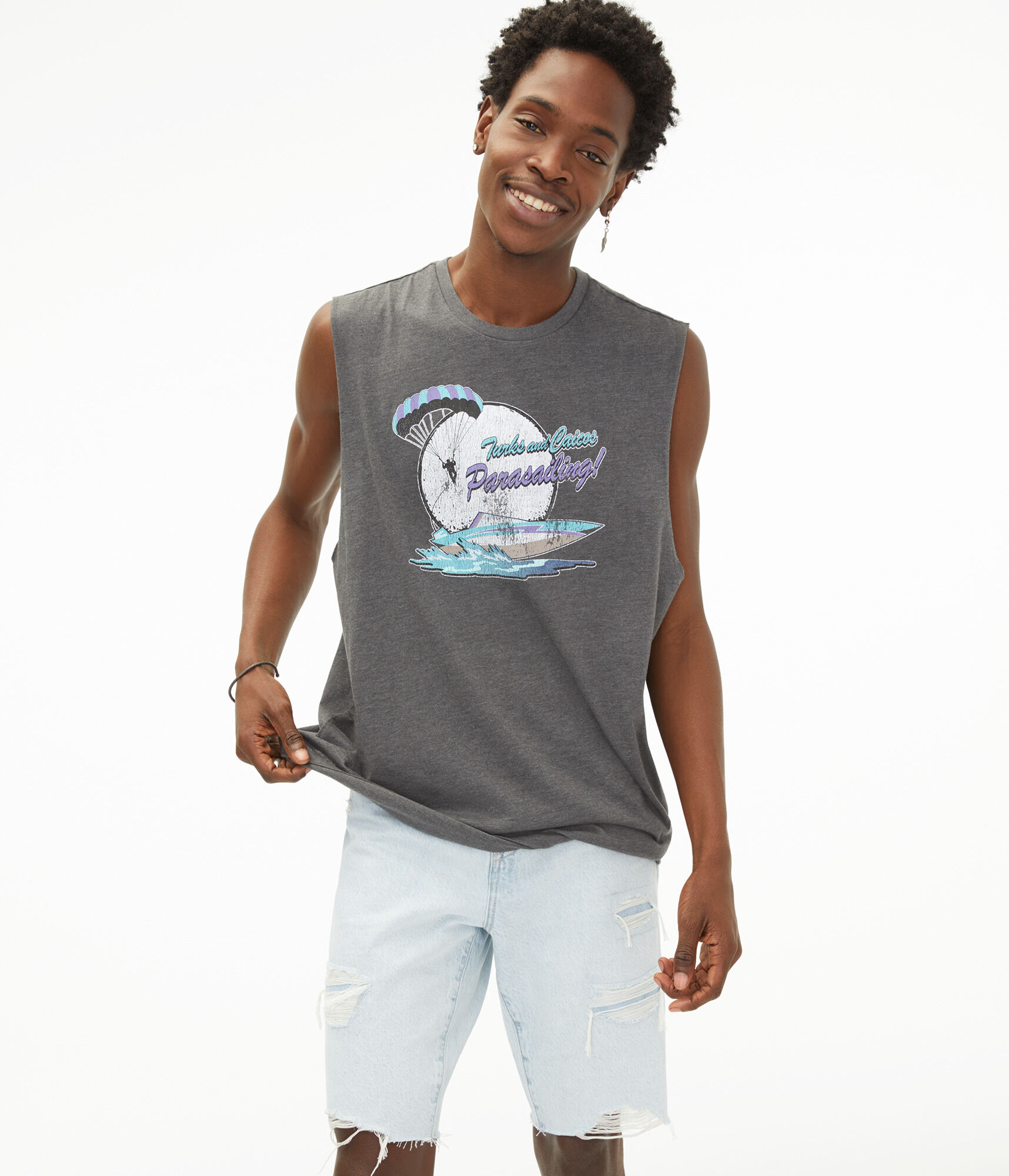 Turks And Caicos Parasailing Muscle Tee