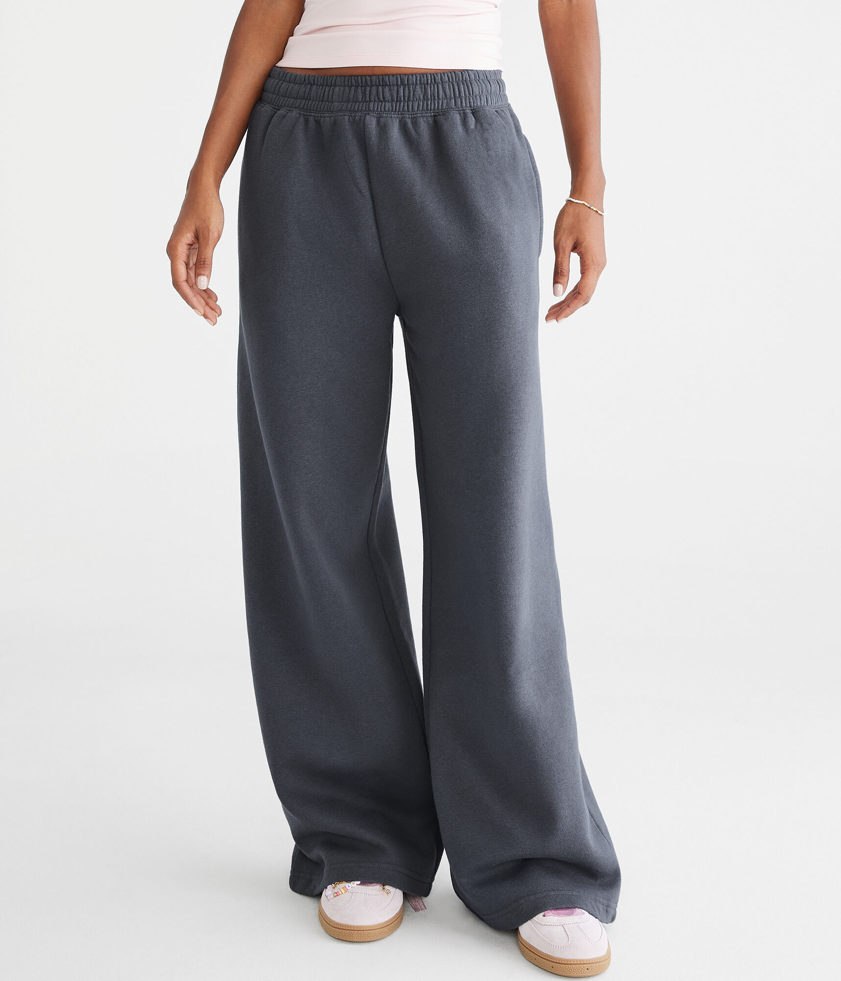 Mid-Rise Wide Leg Sweatpants
