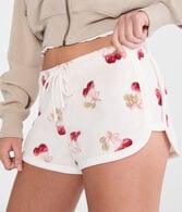 Cherries Polyfleece Sleep Shorts