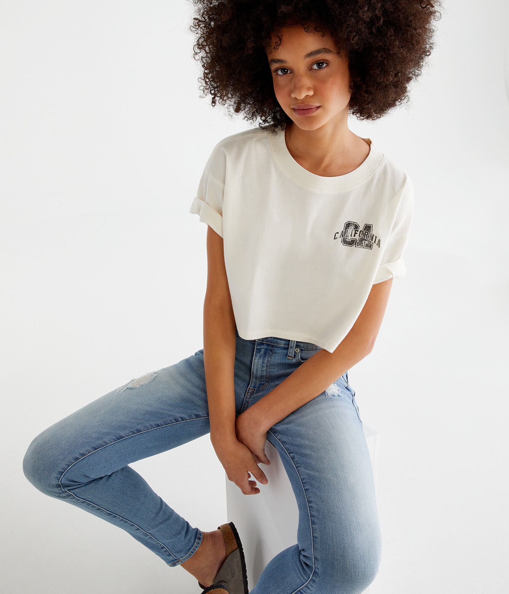 California Cropped Boyfriend Graphic Tee