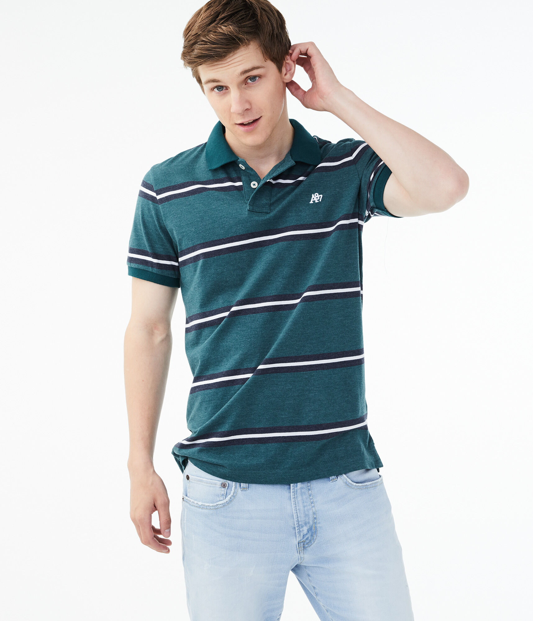 Bar Stripe Jersey Polo